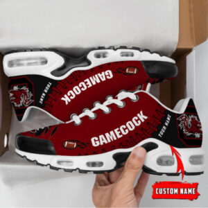 Personalized South Carolina Gamecocks Team Logo Rugby Ball Pattern Air Max Shoes Air Cushion Sneakers