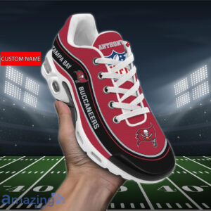 Personalized Tampa Bay Buccaneersteam Logo Team Name On Black Air Max Shoes Air Cushion Sneakers
