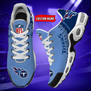 Personalized Tennessee Titansteam Logo Rugby Ball Pattern Air Max Shoes Air Cushion Sneakers