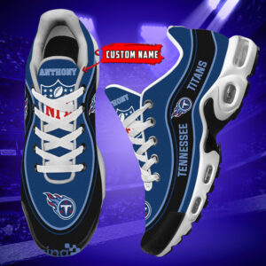 Personalized Tennessee Titansteam Logo Team Name On Black Air Max Shoes Air Cushion Sneakers