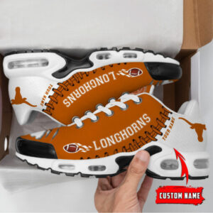 Personalized Texas Longhorns Team Logo Rugby Ball Pattern Shoes Air Cushion Sneakers