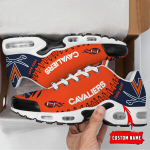 Personalized Virginia Cavaliers Team Logo Rugby Ball Pattern Air Max Shoes Air Cushion Sneakers