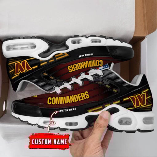 Personalized Washington Commanders Black And Team Color Stripes Black Air Max Shoes Air Cushion Sneakers 1 Personalized Washington Commanders Black And Team Color Stripes Black Air Max Shoes Air Cushion Sneakers