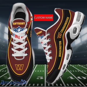 Personalized Washington Commanders Team Logo Team Name On Black Shoes Air Cushion Sneakers