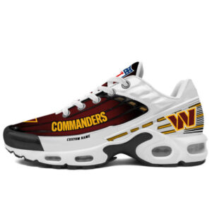 Personalized Washington Commandersblack And Team Color Stripes White Air Max Shoes Air Cushion Sneakers