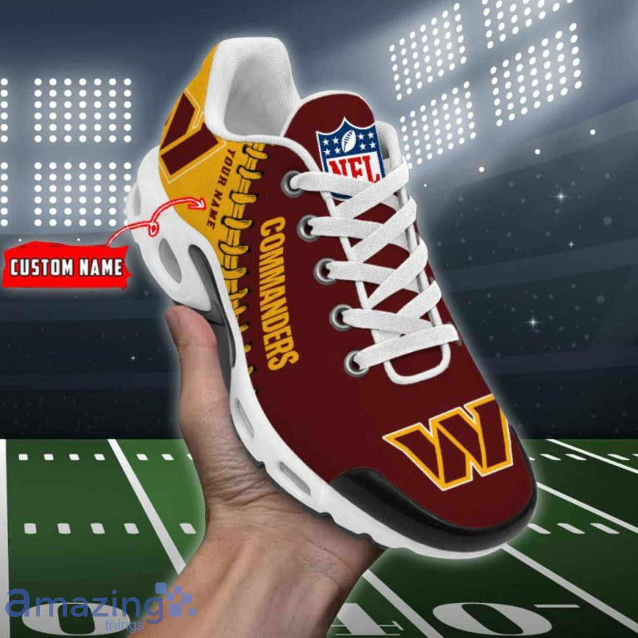 Personalized Washington Commandersteam Logo Rugby Ball Pattern Air Max Shoes Air Cushion Sneakers 1 Personalized Washington Commandersteam Logo Rugby Ball Pattern Air Max Shoes Air Cushion Sneakers
