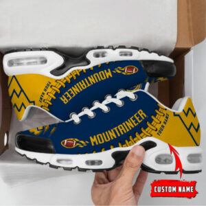 Personalized West Virginia Mountaineers Team Logo Pattern Air Max Shoes Air Cushion Sneakers