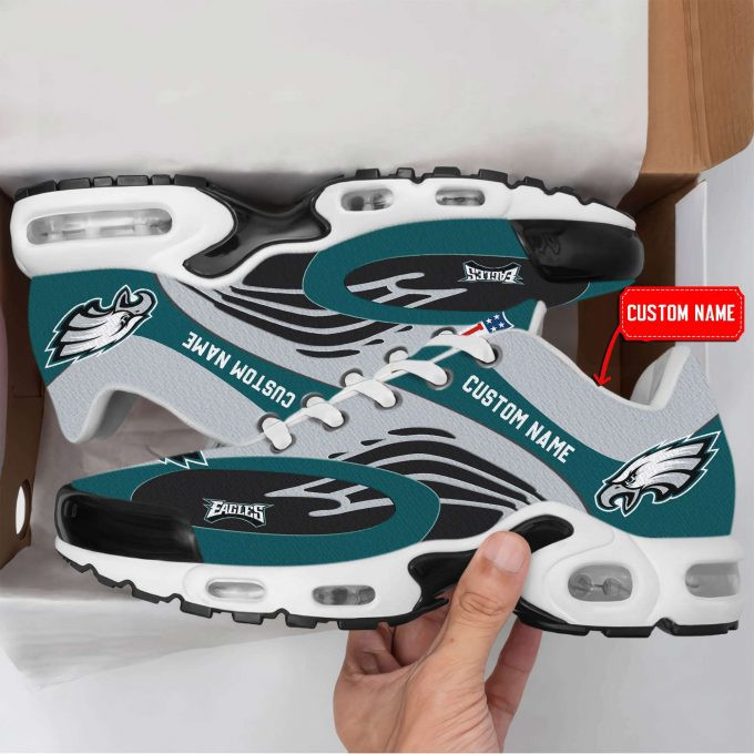 Philadelphia Eagles Logo Custom Name Shoes Air Cushion Sneakers 1 Philadelphia Eagles Logo Custom Name Shoes Air Cushion Sneakers