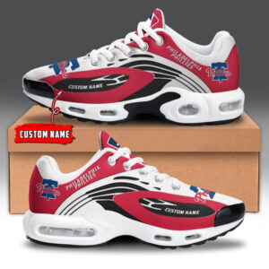 Philadelphia Phillies Personalized Name Team Logo Mix Colors Wave Line Shoes Air Cushion Sneakers