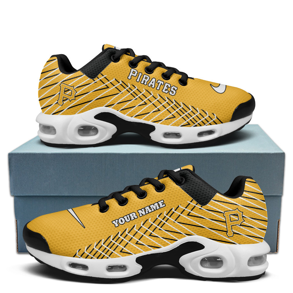 Pittsburgh Pirates Personalized Name Team Colors Jagged Lines Air Max Shoes Air Cushion Sneakers 1 Pittsburgh Pirates Personalized Name Team Colors Jagged Lines Air Max Shoes Air Cushion Sneakers