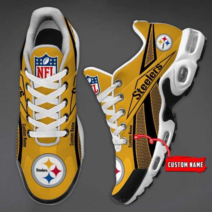 Pittsburgh Steelers Custom Name Shoes Air Cushion Sneakers 1 Pittsburgh Steelers Custom Name Shoes Air Cushion Sneakers