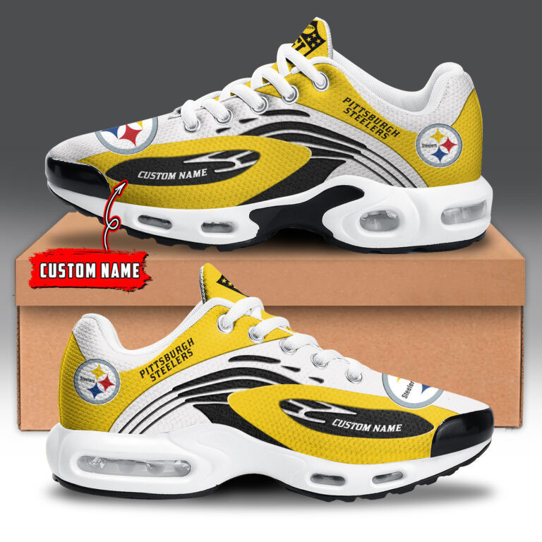 Pittsburgh Steelers Personalized Name Team Logo Mix Colors Wave Line Shoes Air Cushion Sneakers 1 Pittsburgh Steelers Personalized Name Team Logo Mix Colors Wave Line Shoes Air Cushion Sneakers