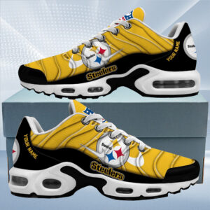 Pittsburgh Steelers Personalized Name Team Mix Colors V4 Air Max Shoes Air Cushion Sneakers