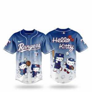 Texas Rangers Hello Kitty Night 2026 Blue White Baseball Jersey