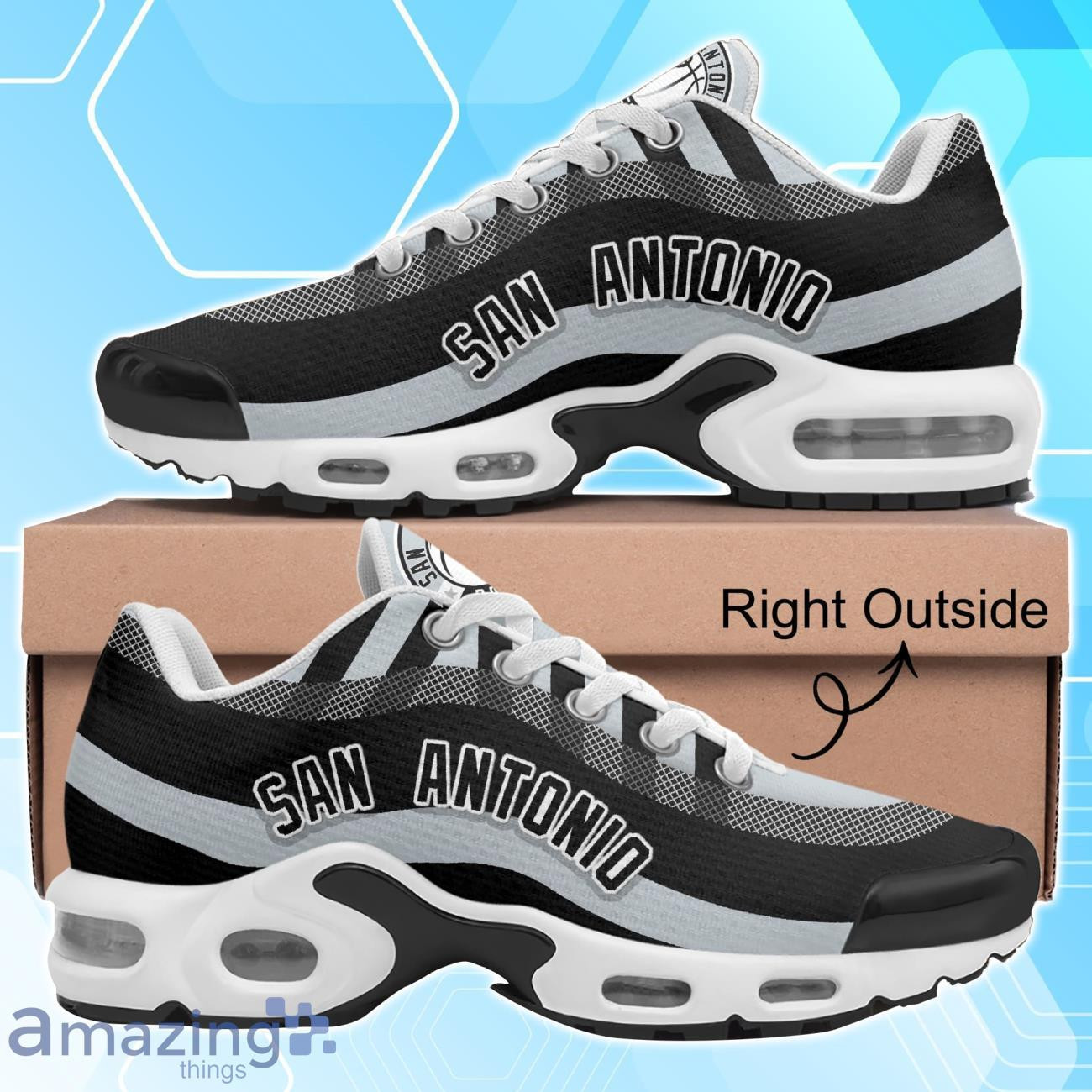 San Antonio Spurs Nba Basketball Team Colors Waves Shoes Air Cushion Sneakers 1 San Antonio Spurs Nba Basketball Team Colors Waves Shoes Air Cushion Sneakers