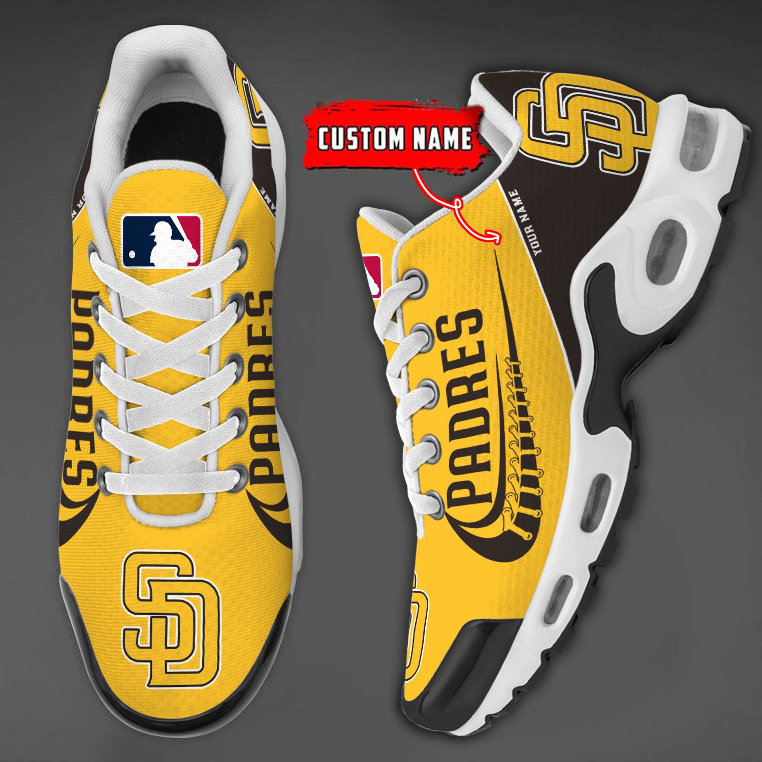 San Diego Padres Team Logo Baseball God Wings Air Max Shoes Sneaker 1 San Diego Padres Team Logo Baseball God Wings Air Max Shoes Sneaker