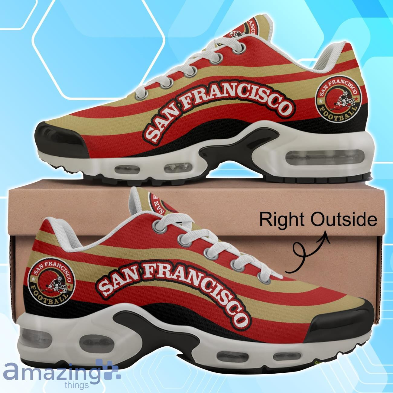 San Francisco 49ers Football Team Logo Colors Waves Air Max Shoes Air Cushion Sneakers 1 San Francisco 49ers Football Team Logo Colors Waves Air Max Shoes Air Cushion Sneakers