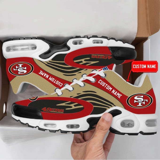 San Francisco 49ers Logo Custom Name Air Max Shoes Air Cushion Sneakers 1 San Francisco 49ers Logo Custom Name Air Max Shoes Air Cushion Sneakers