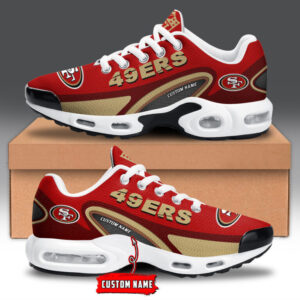 San Francisco 49ers Personalized Name Team Logo Mix Colors Oval Line Shoes Air Cushion Sneakers