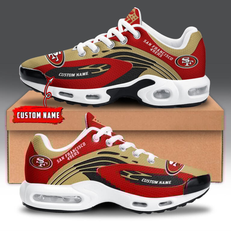 San Francisco 49ers Personalized Name Team Logo Mix Colors Wave Line Air Max Shoes Air Cushion Sneakers 1 San Francisco 49ers Personalized Name Team Logo Mix Colors Wave Line Air Max Shoes Air Cushion Sneakers