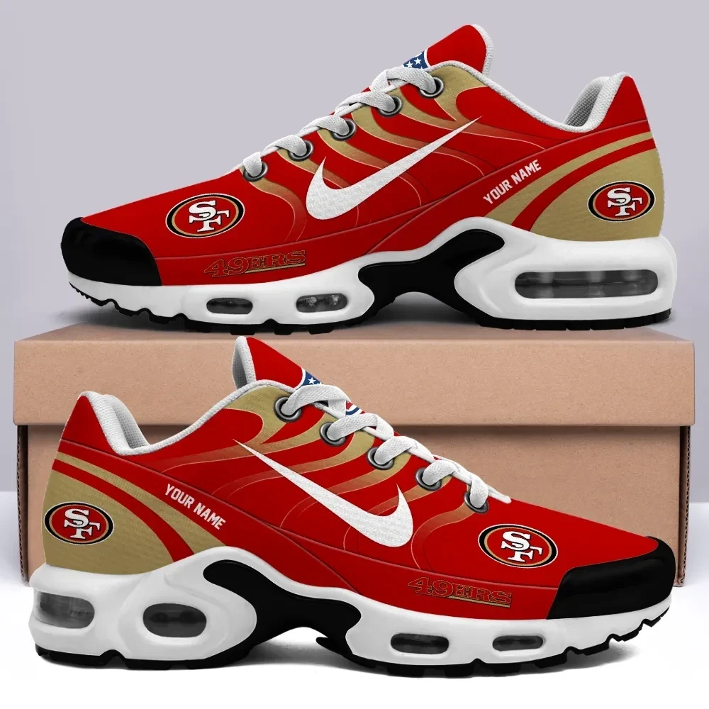 San Francisco 49ers Personalized Name Team Mix Colors V3 Shoes Air Cushion Sneakers 1 San Francisco 49ers Personalized Name Team Mix Colors V3 Shoes Air Cushion Sneakers
