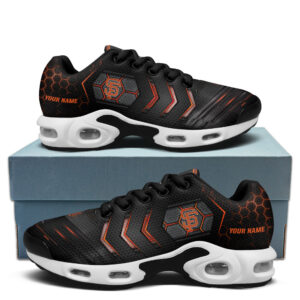 San Francisco Giants Personalized Name Team Colors Arrow Line Beehive Pattern Air Max Shoes Air Cushion Sneakers