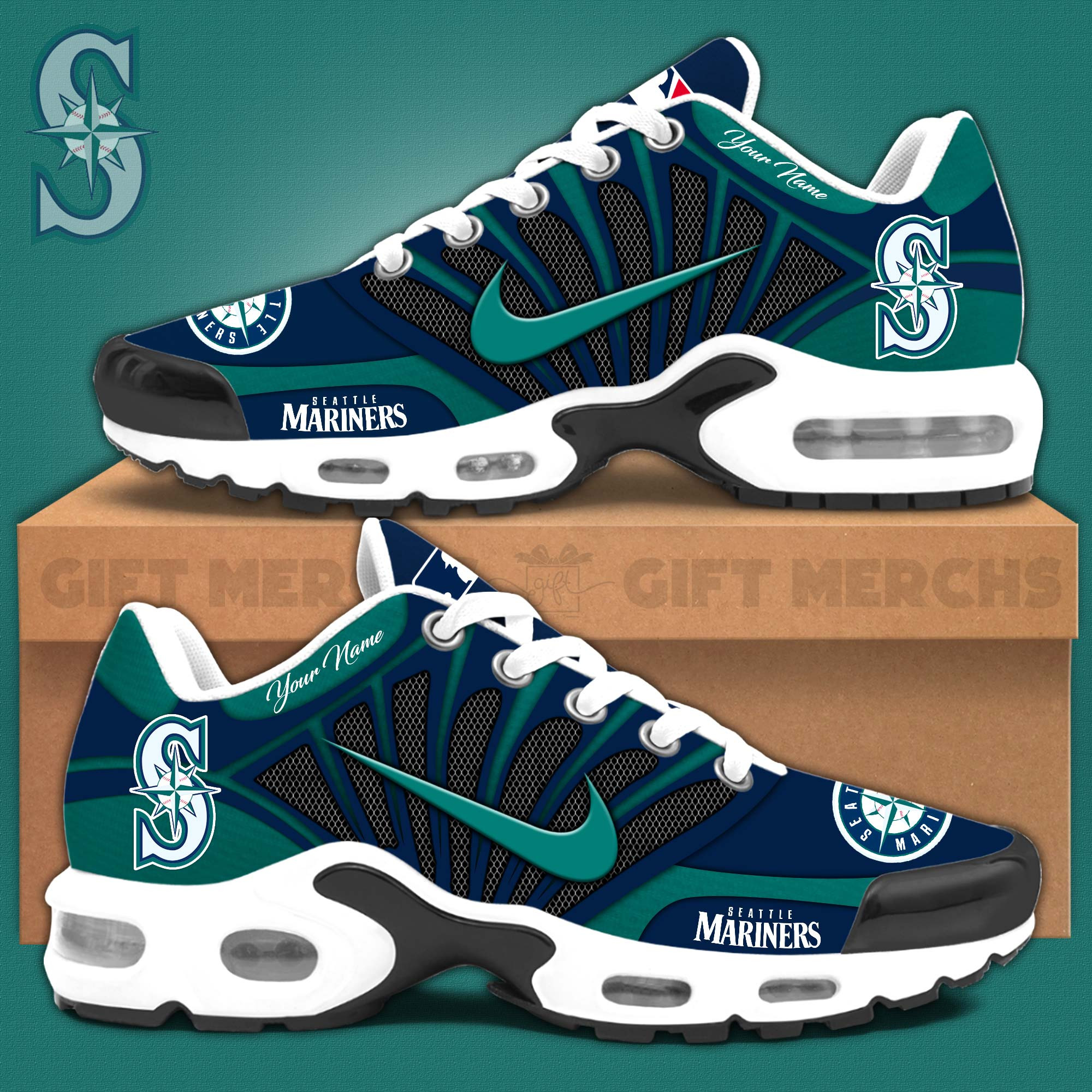 Seattle Mariners Air Max Plus Shoes Sneakers For Men And Women 1 Seattle Mariners Air Max Plus Shoes Sneakers For Men And Women