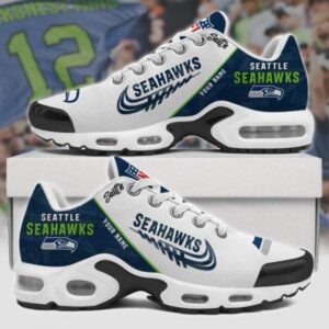 Seattle Seahawks Personalized Name Team Mix Colors Wing Logo Shoes Air Cushion Sneakers