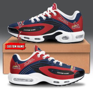 St Louis Cardinals Personalized Name Team Logo Mix Colors Wave Line Air Max Shoes Air Cushion Sneakers