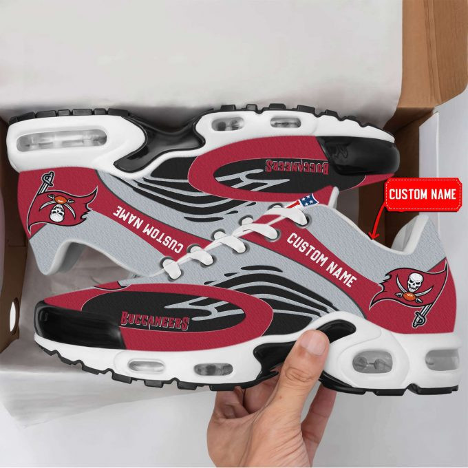 Tampa Bay Buccaneers Custom Name Red/gray Shoes Air Cushion Sneakers 1 Tampa Bay Buccaneers Custom Name Red/gray Shoes Air Cushion Sneakers