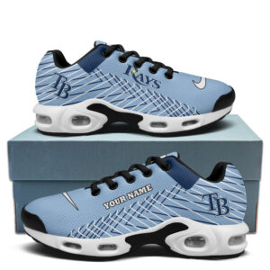 Tampa Bay Rays Personalized Name Team Colors Jagged Lines Shoes Air Cushion Sneakers