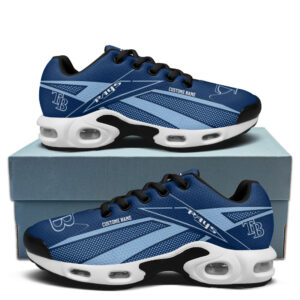 Tampa Bay Rays Personalized Name Team Colors Supersonic Line Pattern Air Max Shoes Air Cushion Sneakers