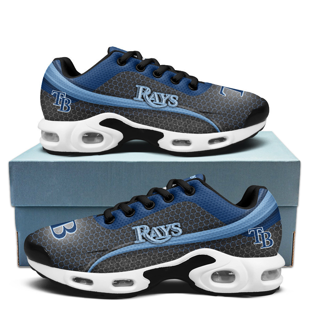 Tampa Bay Rays Personalized Name Team Colors Wave Line Beehive Pattern Shoes Air Cushion Sneakers 1 Tampa Bay Rays Personalized Name Team Colors Wave Line Beehive Pattern Shoes Air Cushion Sneakers