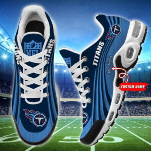 Tennessee Titans Personalized Name Team Colors Wave Lines Air Max Shoes Air Cushion Sneakers