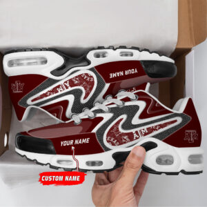 Texas A&m Aggies Personalized Name Team Checkmark Logo Mix Colors Stitch Line Shoes Air Cushion Sneakers