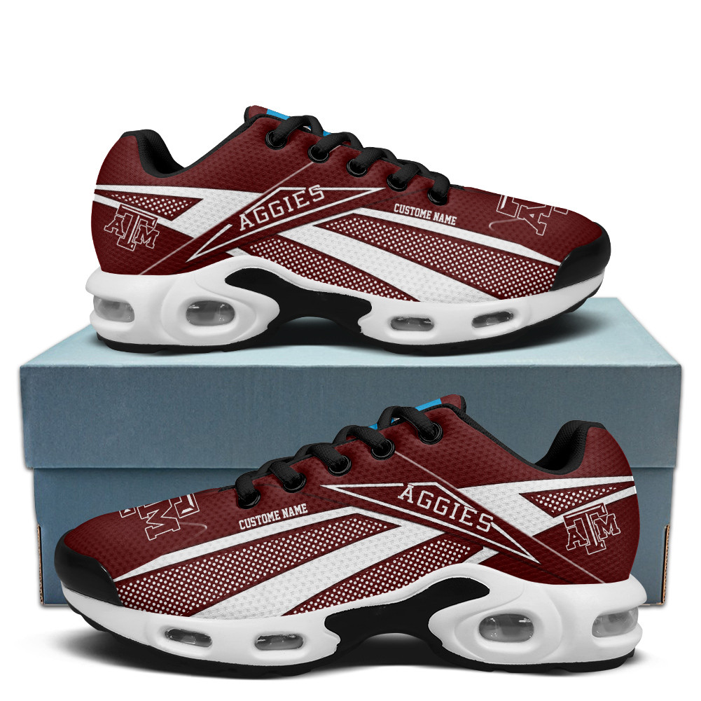 Texas A&m Aggies Personalized Name Team Colors Supersonic Line Pattern Air Max Shoes Air Cushion Sneakers 1 Texas A&m Aggies Personalized Name Team Colors Supersonic Line Pattern Air Max Shoes Air Cushion Sneakers