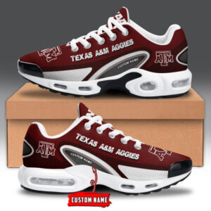 Texas A&m Aggies Personalized Name Team Logo Mix Colors Oval Line Shoes Air Cushion Sneakers