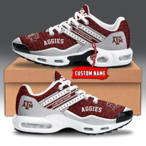 Texas A&m Aggies Personalized Name Team Logo Mix Colors Star Line Air Max Shoes Air Cushion Sneakers