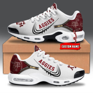 Texas A&m Aggies Personalized Name Team Logo Mix Colors Zipped Line Shoes Air Cushion Sneakers