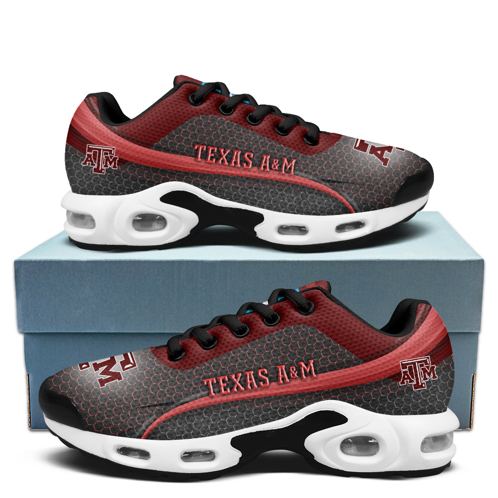Texas A&m Personalized Name Team Colors Wave Line Beehive Pattern Air Max Shoes Air Cushion Sneakers 1 Texas A&m Personalized Name Team Colors Wave Line Beehive Pattern Air Max Shoes Air Cushion Sneakers