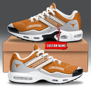 Texas Longhorns Personalized Name Team Logo Mix Colors Star Line Shoes Air Cushion Sneakers