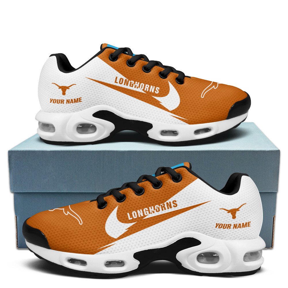 Texas Longhorns Personalized Name Team Logo Wings Of God Pattern Air Max Shoes Air Cushion Sneakers 1 Texas Longhorns Personalized Name Team Logo Wings Of God Pattern Air Max Shoes Air Cushion Sneakers