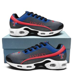 Texas Rangers Personalized Name Team Colors Wave Line Beehive Pattern Air Max Shoes Air Cushion Sneakers