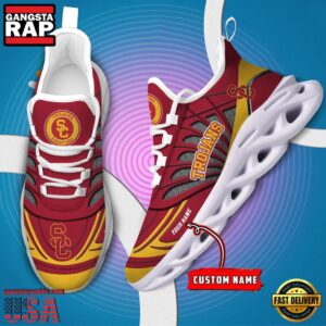 NCAA USC Trojans Custom Name Air Max Shoes Air Cushion Sneakers