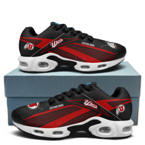 Utah Utes Personalized Name Team Colors Supersonic Line Pattern Shoes Air Cushion Sneakers