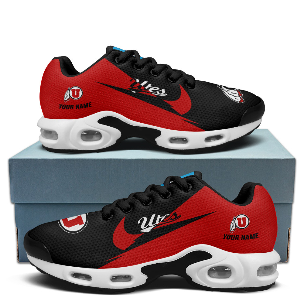 Utah Utes Personalized Name Team Logo Wings Of God Pattern Air Max Shoes Air Cushion Sneakers 1 Utah Utes Personalized Name Team Logo Wings Of God Pattern Air Max Shoes Air Cushion Sneakers