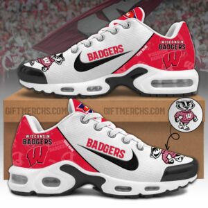 Wisconsin Badgers Shoes 2025 Version Custom Name, Shoes For Sport Fan, Sport Gifts Ph270
