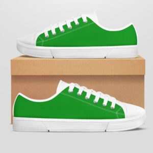 White Low Top Shoes ( Green)
