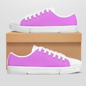White Low Top Shoes ( Pink)