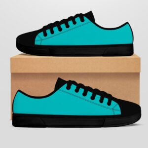 Black Low Top Shoes (Cyan)
